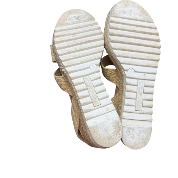Steve Madden Women's Tan Raffia Wedge Sandals Size‎ 8 - Picture 9 of 14